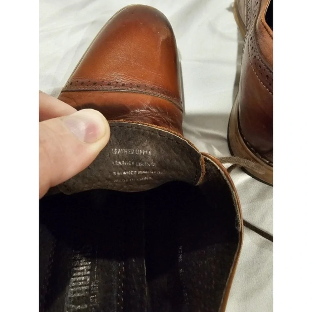 Stacy‎ Adams Comfort Plus Dress shoes Size 7.5 M Brown Leather Wing Tips